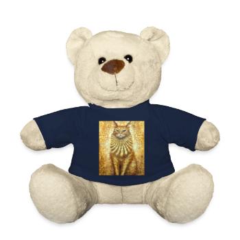 Cat Portrait Gustav Klimt Style Cat - Teddy Bear - french navy - Front