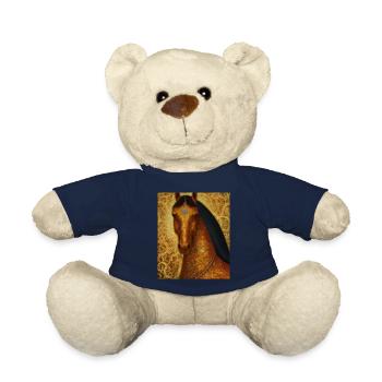 Horse Portrait Horse Gustav Klimt Style - Teddy Bear - french navy - Front