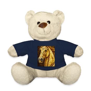 Horse Portrait Horse Gustav Klimt Style - Teddy Bear - french navy - Front