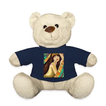 Mermaid Portrait Gustav Klimt Style - Teddy Bear - french navy - Front