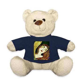 Mermaid Portrait Gustav Klimt Style - Teddy Bear - french navy - Front
