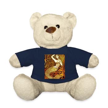 Mermaid Portrait Gustav Klimt Style - Teddy Bear - french navy - Front