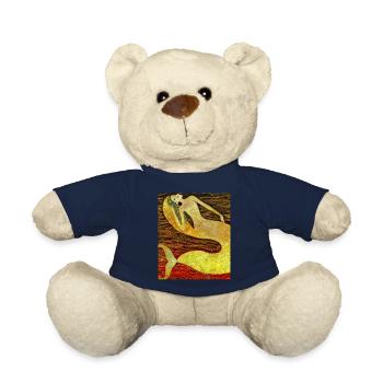 Mermaid Portrait Gustav Klimt Style - Teddy Bear - french navy - Front