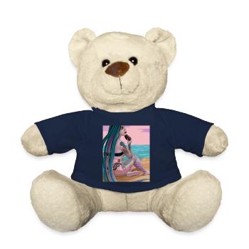 Mermaid Tattoo Retro Goth Girl Beach Mer - Nounours - bleu marine - Devant
