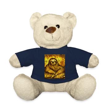 Sloth Portrait Funny Gustav Klimt Style - Teddy Bear - french navy - Front