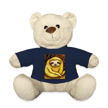 Sloth Portrait Funny Gustav Klimt Style - Teddy Bear - french navy - Front