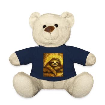 Sloth Portrait Funny Gustav Klimt Style - Teddy Bear - french navy - Front