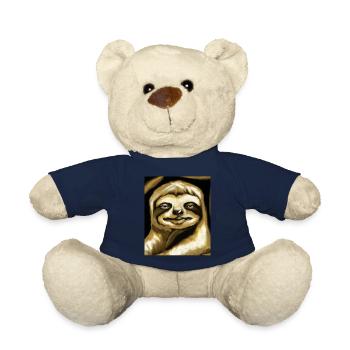 Sloth Portrait Funny Cubism Gustav Klimt - Teddy Bear - french navy - Front