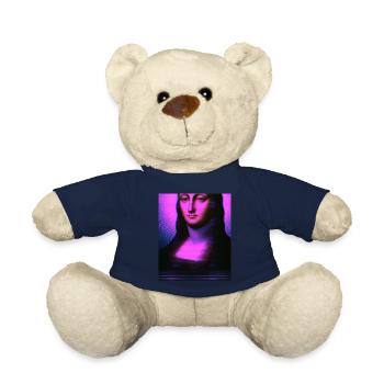 Vaporwave Aesthetic Portrait of a Woman - Teddy Bear - french navy - Front