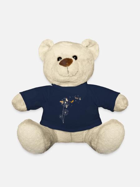 Chats Pissenlit Mignon Chat Fleurs - Nounours - bleu marine