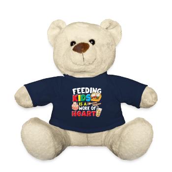 Feeding Kids Is A Work Of Heart Cafeteria Worker - Teddy Bear - french navy - Front