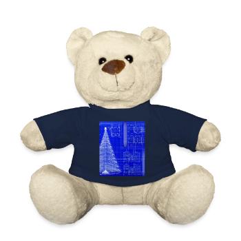 Christmas Christmas Tree Schematic Blueprint - Teddy Bear - french navy - Front