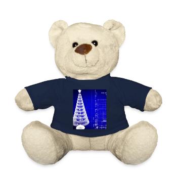 Christmas Christmas Tree Schematic Blueprint - Teddy Bear - french navy - Front