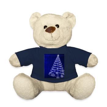 Christmas Christmas Tree Schematic Blueprint - Teddy Bear - french navy - Front