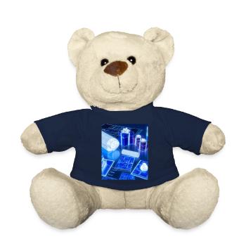 Christmas Christmas Tree Schematic Blueprint - Teddy Bear - french navy - Front