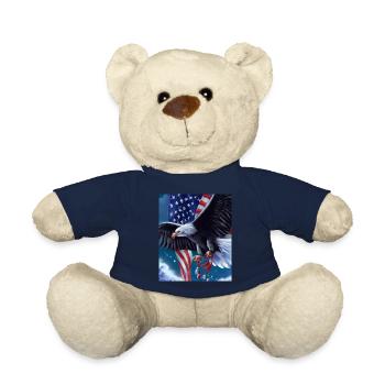 American Christmas White-tailed Eagle with - Teddy Bear - french navy - Front