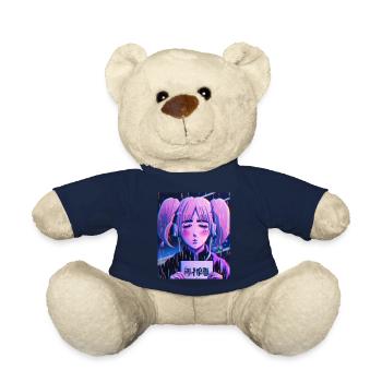 Pastel Esthétique Triste Anime Fille - Nounours - bleu marine - Devant