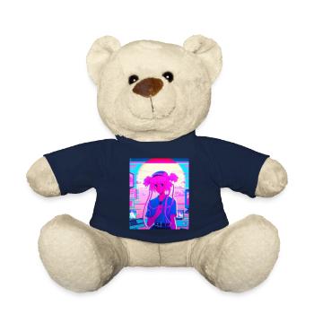 Pastel Esthétique Triste Anime Fille - Nounours - bleu marine - Devant