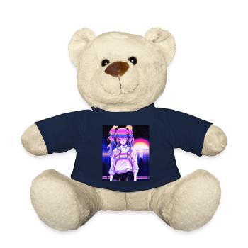 Pastel Esthétique Triste Anime Fille - Nounours - bleu marine - Devant