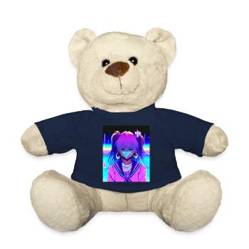 Pastel Esthétique Triste Anime Fille - Nounours - bleu marine - Devant
