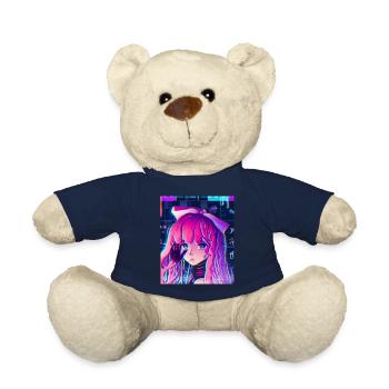 Pastel Esthétique Triste Anime Fille - Nounours - bleu marine - Devant