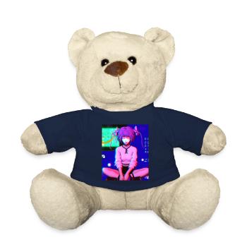 Pastel Esthétique Triste Anime Fille - Nounours - bleu marine - Devant