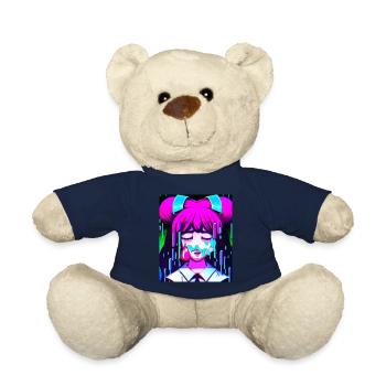 Pastel Esthétique Triste Anime Fille - Nounours - bleu marine - Devant