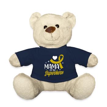 Survivant du cancer infantile du ruban jaune v - Nounours - bleu marine - Devant