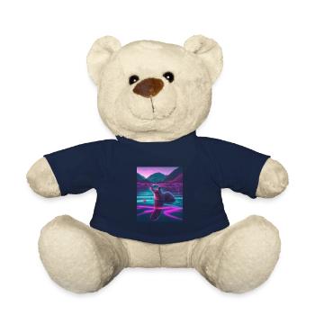 Cool Sea Otter Design Synthwave Wandering Otter - Teddy - French Navy - Vorne