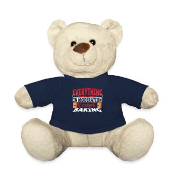 Everything In Moderation Except Baking Baker - Teddy Bear - french navy - Front