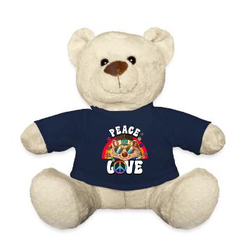 60s 70s Costume Peace Love Hippie - Teddy Bear - french navy - Front