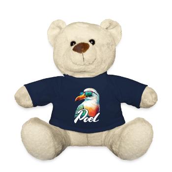 Poel Urlaub coole bunte Möwe mit Sonnenbrille - Teddy - French Navy - Vorne