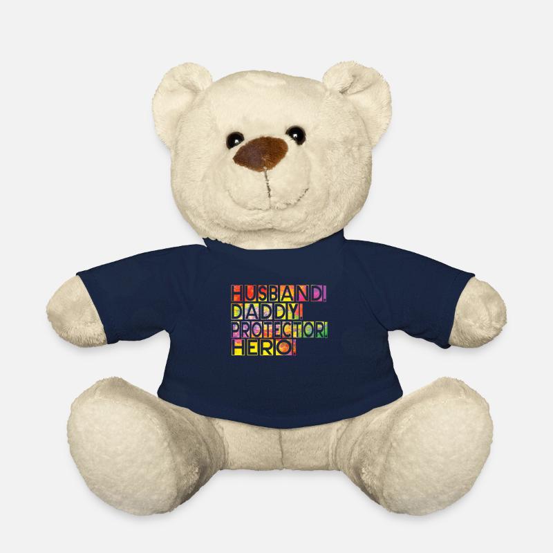 Husband Daddy Protector Hero Father's Day - Teddy Bear - french navy