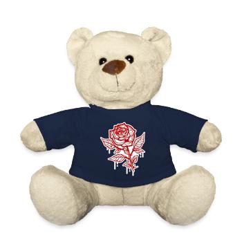 Symbole de la rose - Nounours - bleu marine - Devant