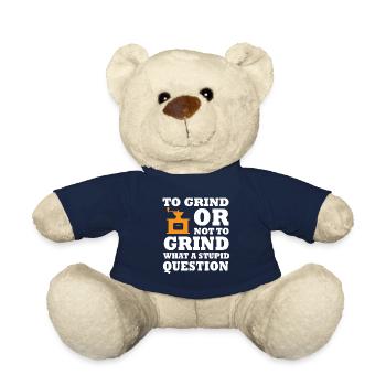 Funny Manual Coffee Grinder Design - Teddy Bear - french navy - Front