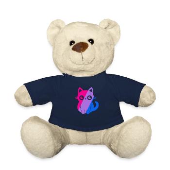 Cute Bi Pride Bisexual Pride Mois Flag Anime - Nounours - bleu marine - Devant