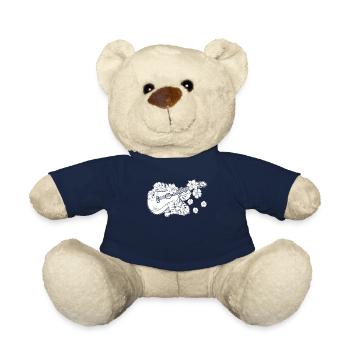 Fleurs de ukulélé - Nounours - bleu marine - Devant