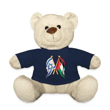 Unity for Peace Flags of Israel Palestine - Teddy Bear - french navy - Front