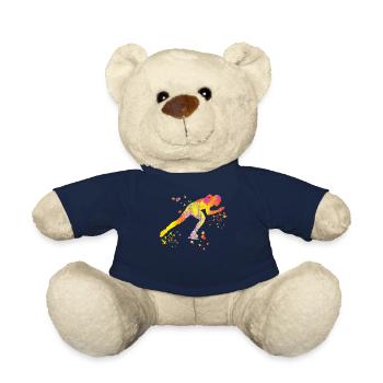 Speed skater Sportswoman Speed Skating - Teddy Bear - french navy - Front