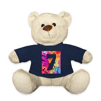 NR. 7 NUMMER 7 BUNT 7. GEBURTSTAG - Teddy - French Navy - Vorne