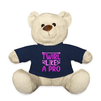 Baton Twirling Twirl Like A Pro Baton Gifts - Teddy Bear - french navy - Front