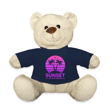 Sunset in Vietnam Vacation Palm Trees Nature - Teddy Bear - french navy - Front