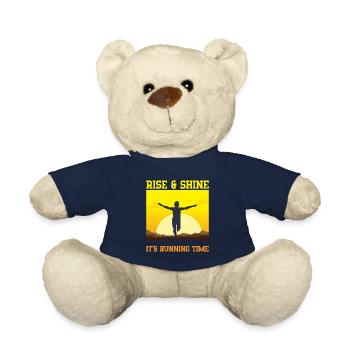 Running Rise & Shine Marathon Runner Gift - Teddy Bear - french navy - Front