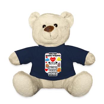 Petites actions, grands rêves – design motivant - Nounours - bleu marine - Devant