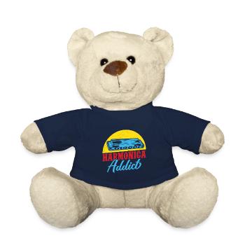 Funny Harmonica Player Addict Harmonica - Teddy - French Navy - Vorne