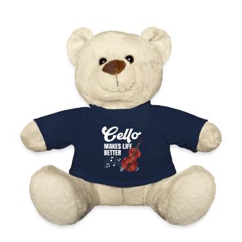 Cello Funny Gift Viola - Teddy Bear - french navy - Front