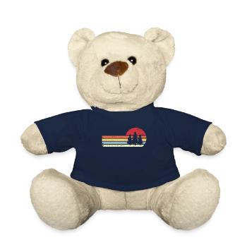 Sun and Retro Lines - Trees - - Teddy Bear - french navy - Front