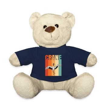 Crane Bird Gift - Teddy Bear - french navy - Front