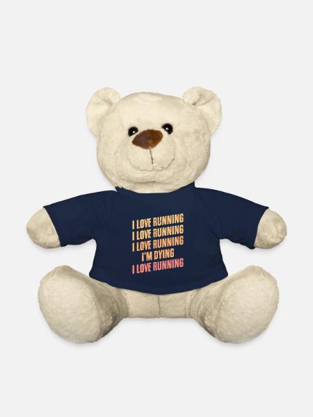 Rétro J’aime l’humour de course à pied Un passionné de course à pied - Nounours - bleu marine