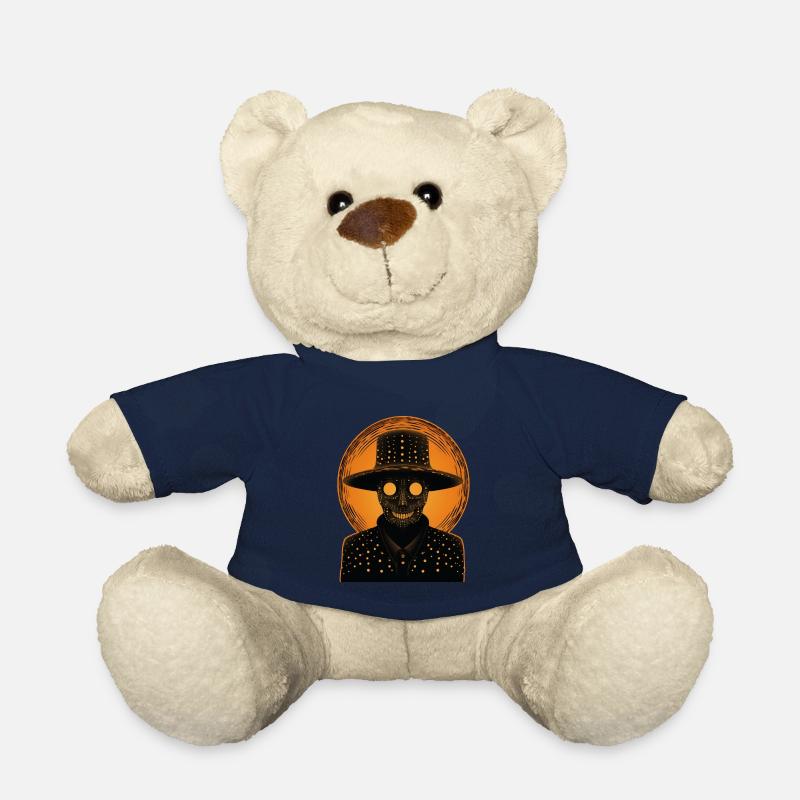 An orange skeleton wearing a hat - Teddy Bear - french navy